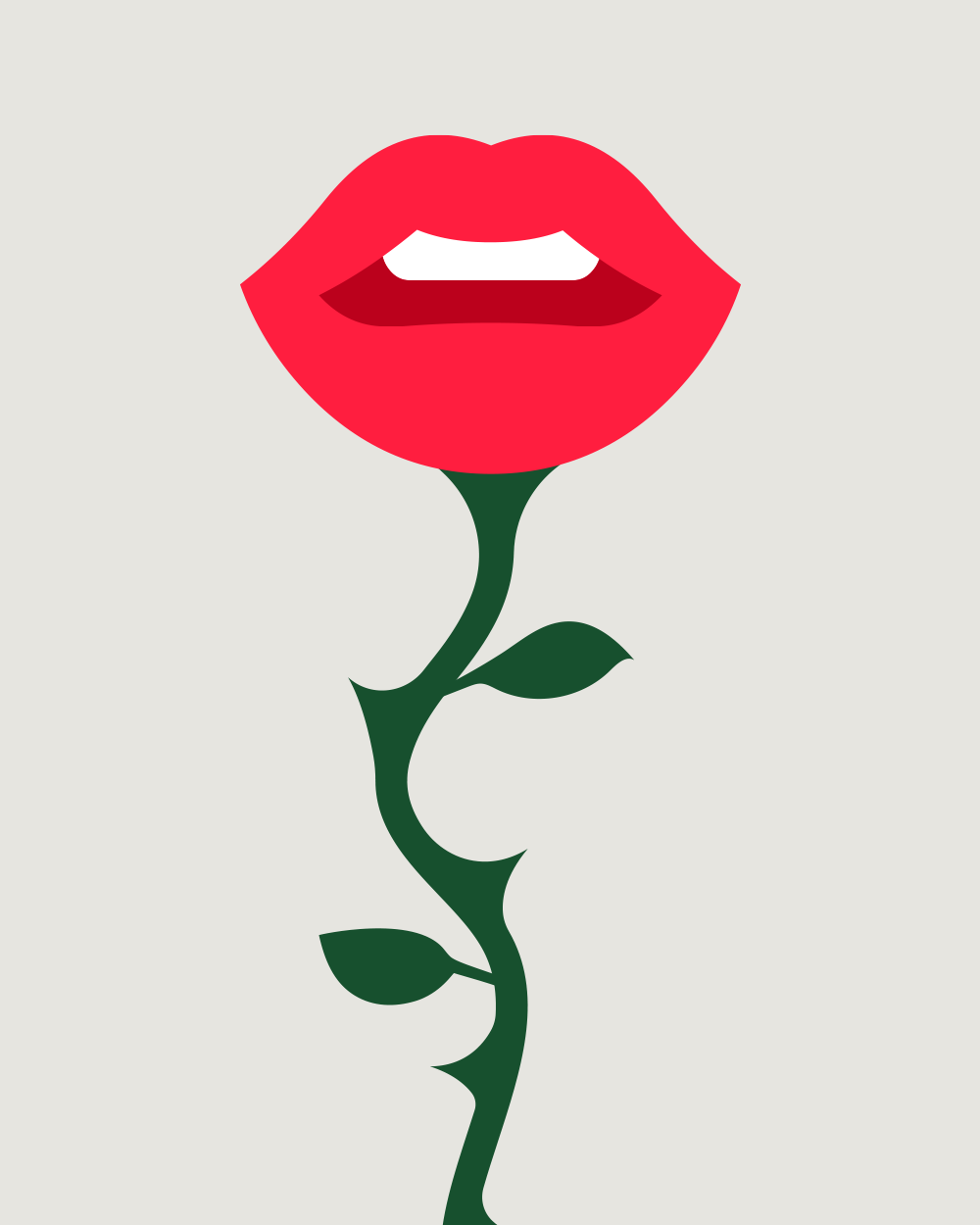Lips Rose Poster